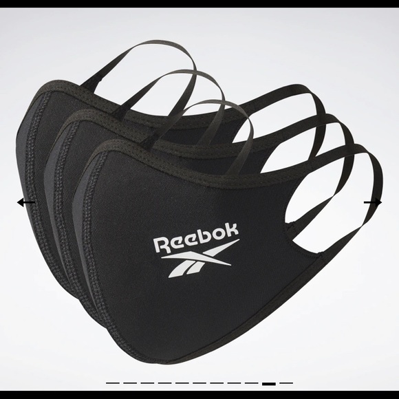 🆕REEBOK 3 PACK FACE MASK BLACK M/L - Picture 1 of 11